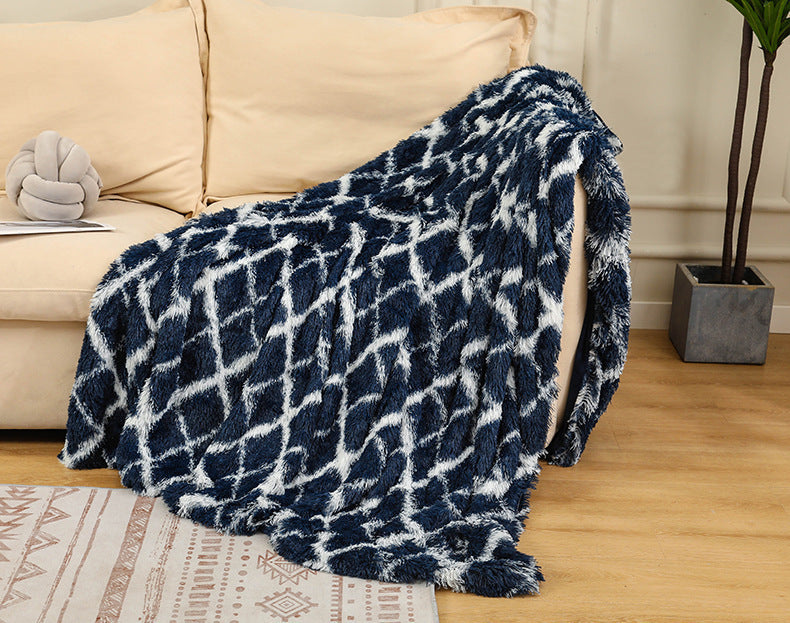 Couverture douce et duveteuse en fausse fourrure pour canapé ou lit