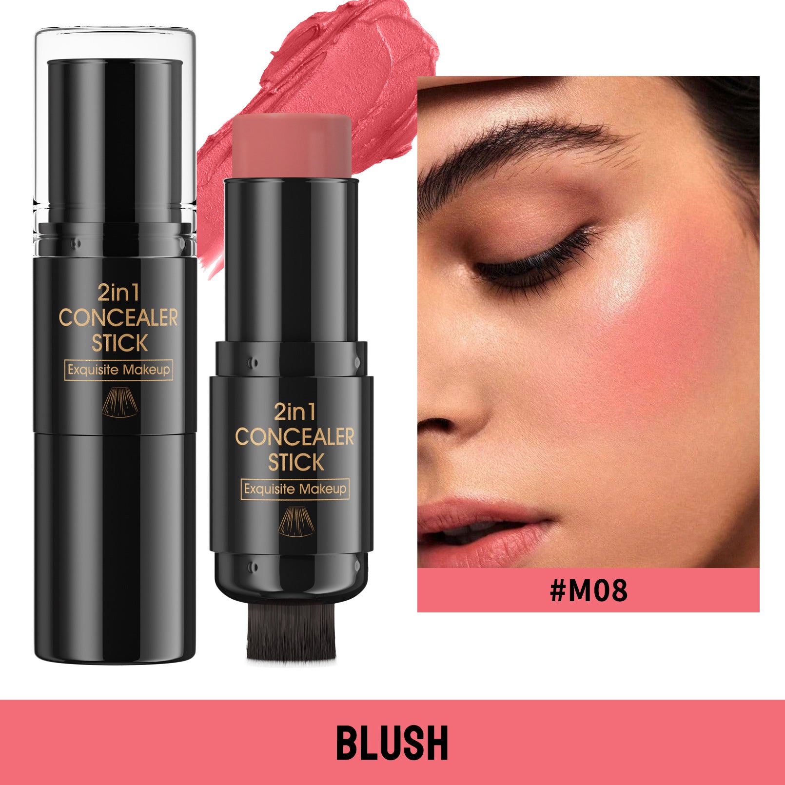 Highlight Blush Double-headed Contour Stick With Brush