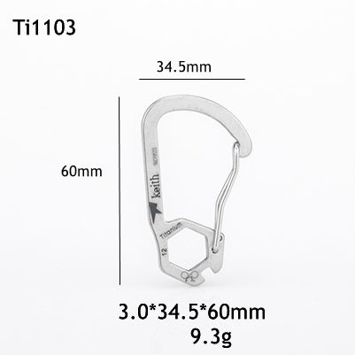 Pure titanium outdoor carabiner