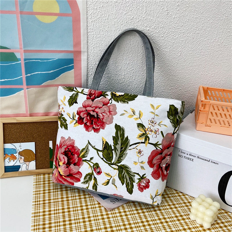 Canvas Large Capacity Ladies Print Tote Bag