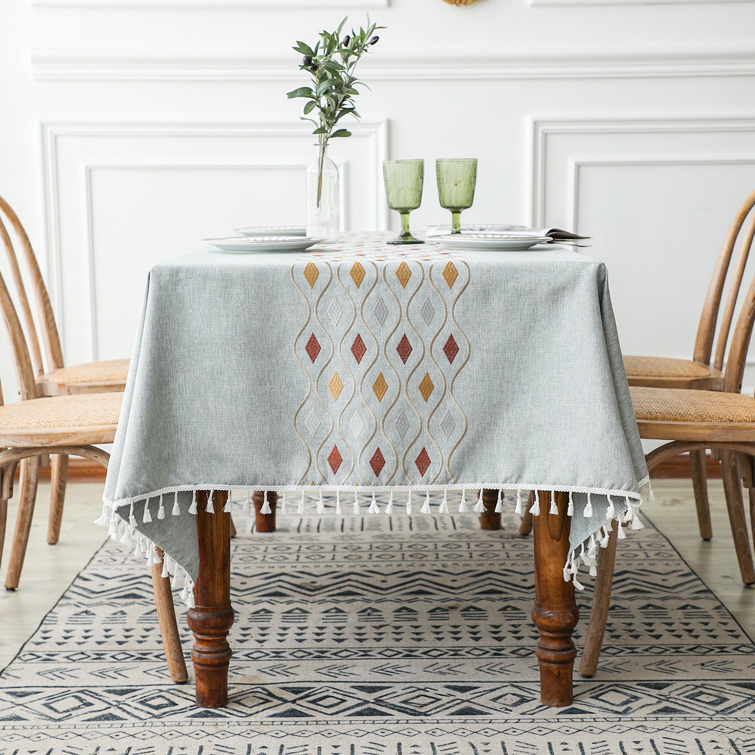 Cotton And Linen Simple Rectangular Dining Table Cloth