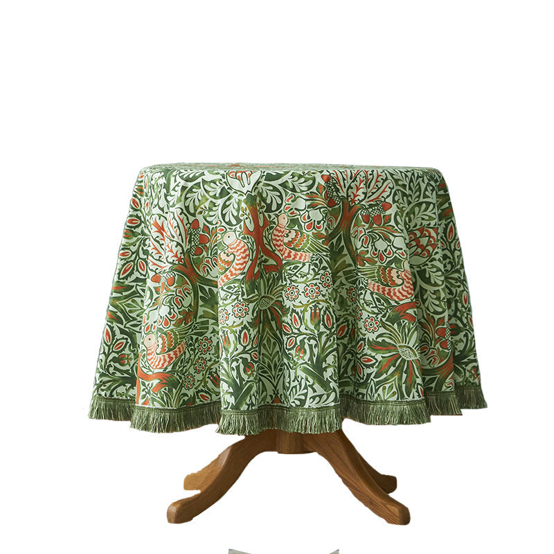 Fabric Linen Rectangular Vintage Tablecloth