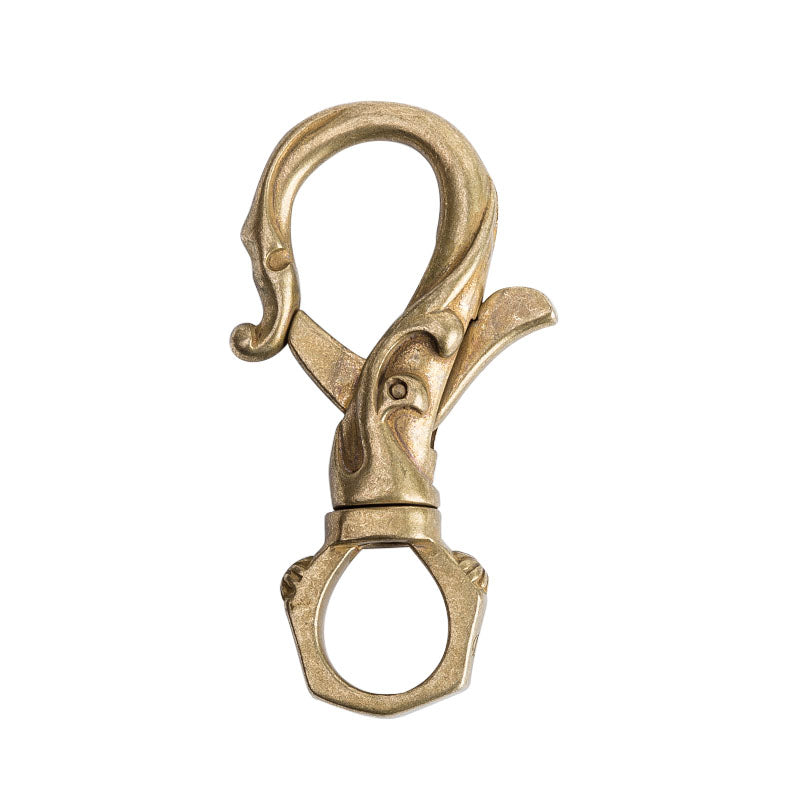 Retro Creative Handmade Pure Brass Pattern Keychain