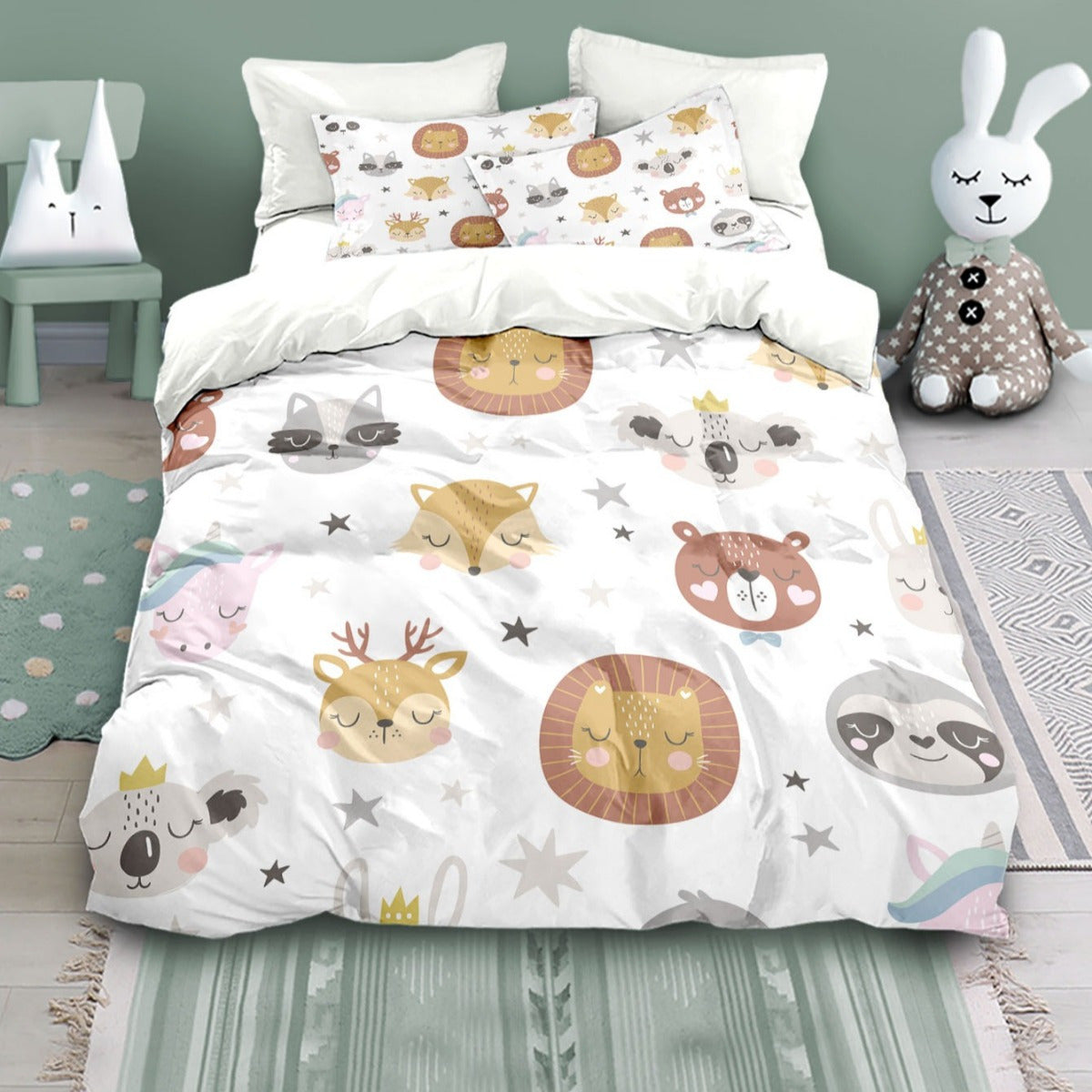 Quicksand Floral Print Bed Sheet Three-Piece Bedding Set