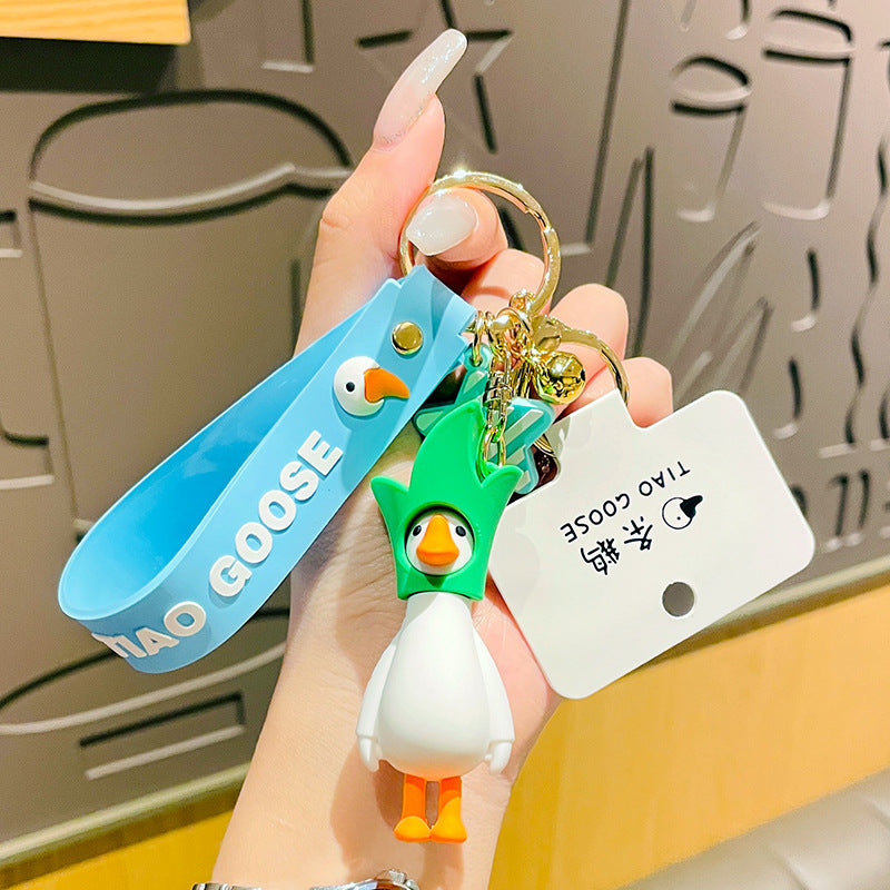 Cute Cartoon A Goose Keychain Fashion Student Pendant Personality Schoolbag