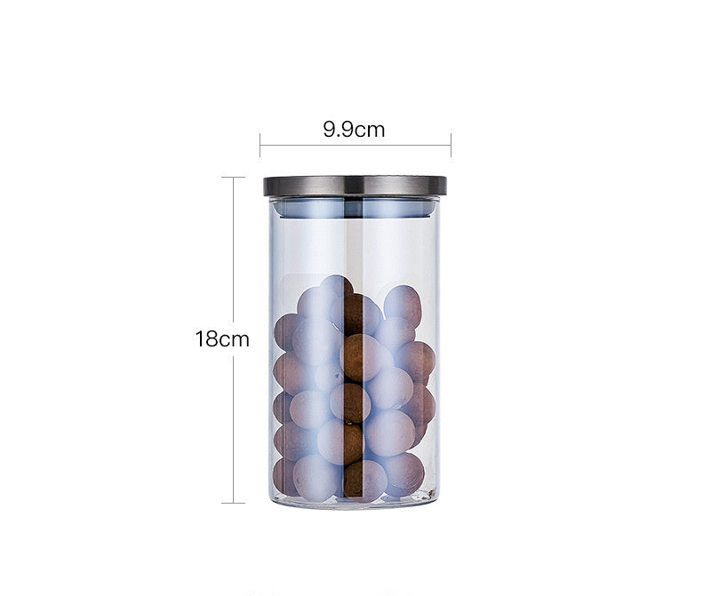 Glass Large Airtight Jar With Lid Moisture-proof Storage Tank Sugar Bowl Tea Can Grain Storage Tank