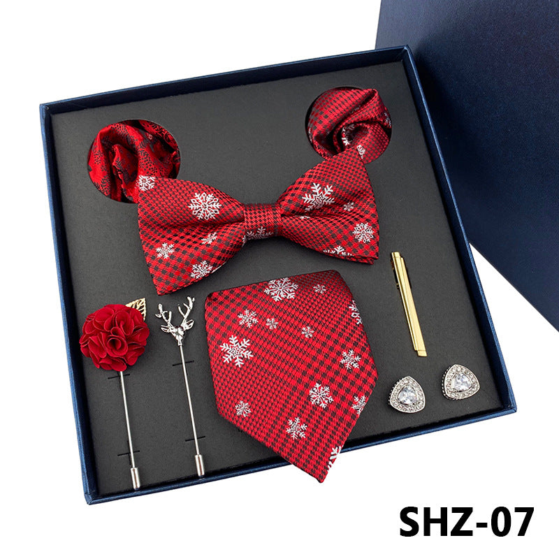 Men's Fashion Simple Pocket Scarf Brooch Tie Set