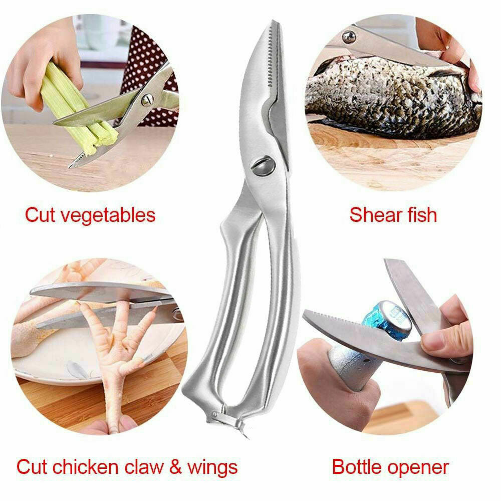 Ciseaux de cuisine pour volaille, poisson, poulet et os en acier inoxydable, gadgets de cuisine, couteau de chef japonais, ciseaux à os de poulet et volaille en acier inoxydable