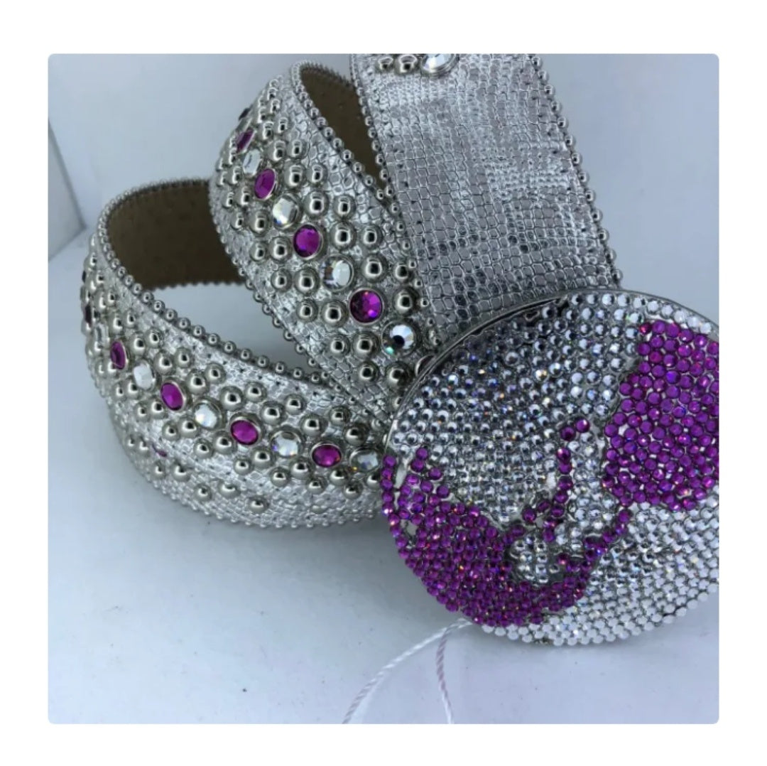 Hip Hop Style Water Diamond Punk Belt