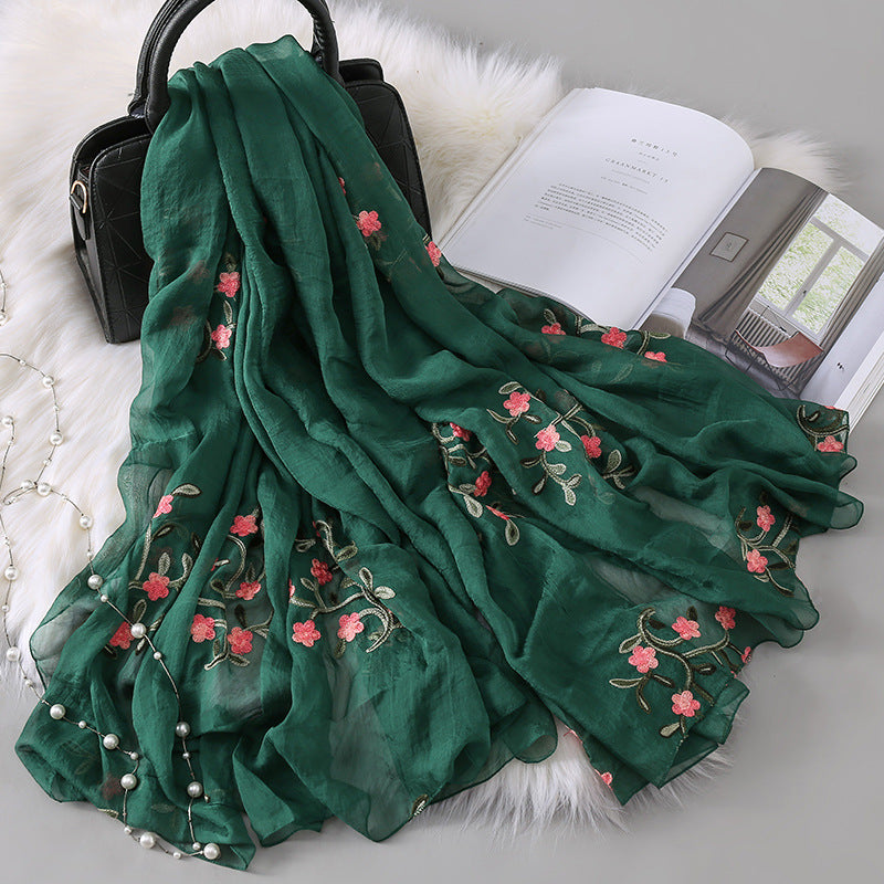 New Autumn And Winter Women's Long Embroidered Scarf