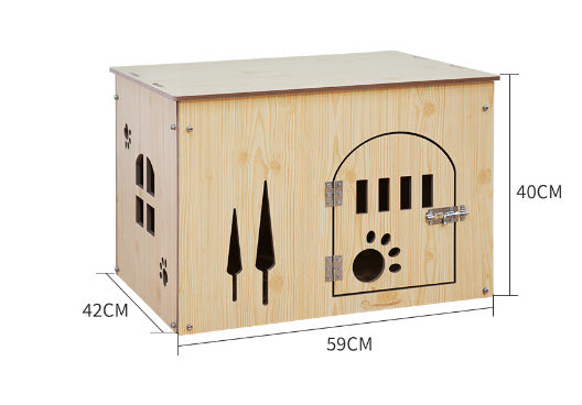 Removable And Washable Four Seasons Pet House, Wooden Pet Nest