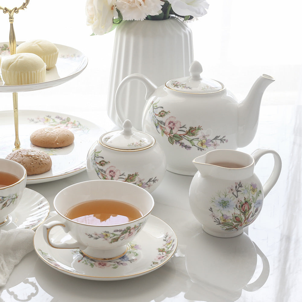 High-end British Afternoon   Set European-style Dessertdouble Fruit Platecoffee Cup Saucer Black Tea