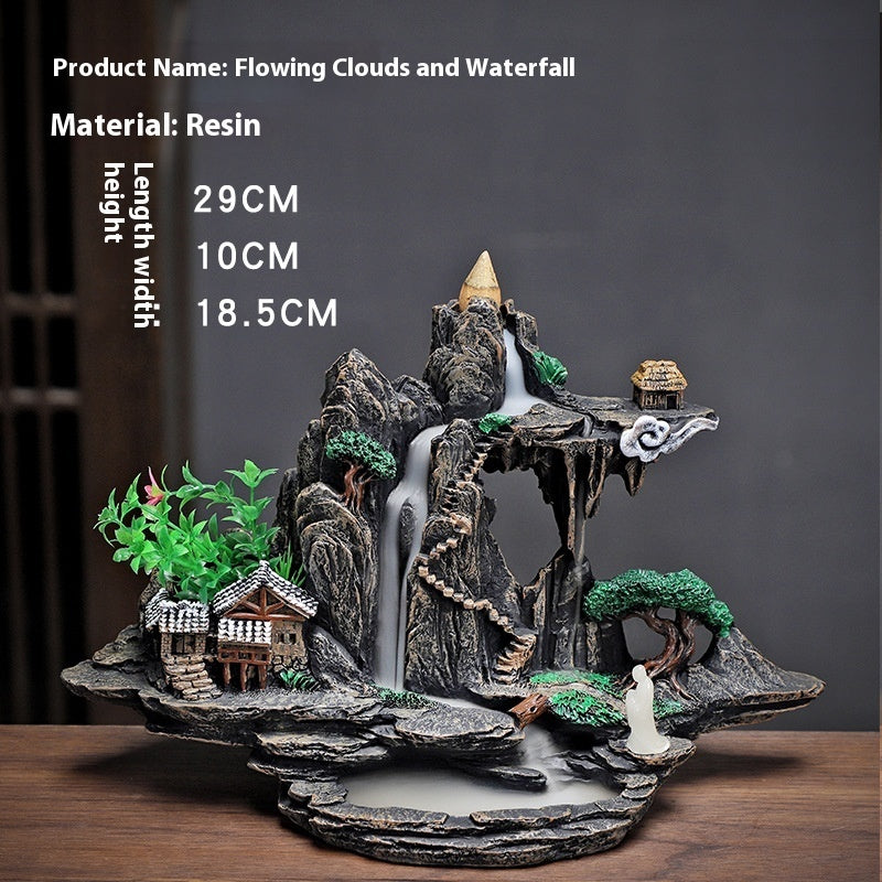 Creative Backflow Incense Burner Resin Decorations Crafts Cloud Stove Backflow Incense Burner