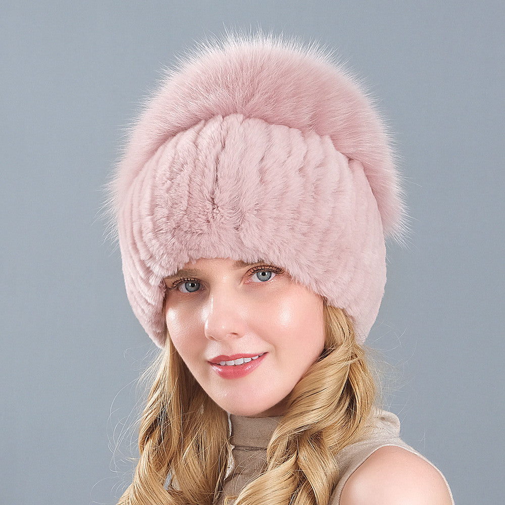 Korean Style Knitted Earmuffs Straw Hat Women