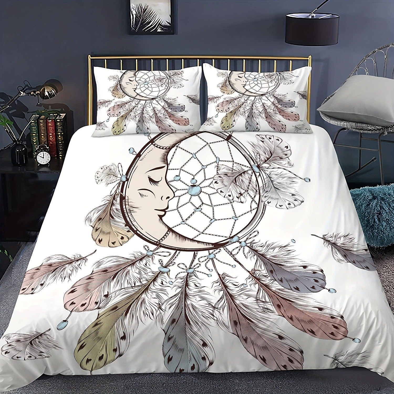 Quicksand Floral Print Bed Sheet Three-Piece Bedding Set
