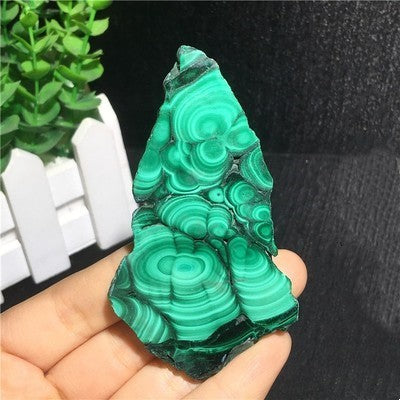 Natural Malachite Green Grinding Slice Mineral Specimen Ornamental Stone