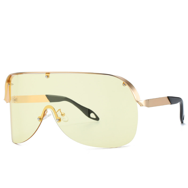 Fashion Metal Half Frame Windproof Sunglasses
