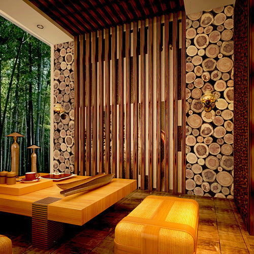 Wood Stump Thickened PVC Wallpaper