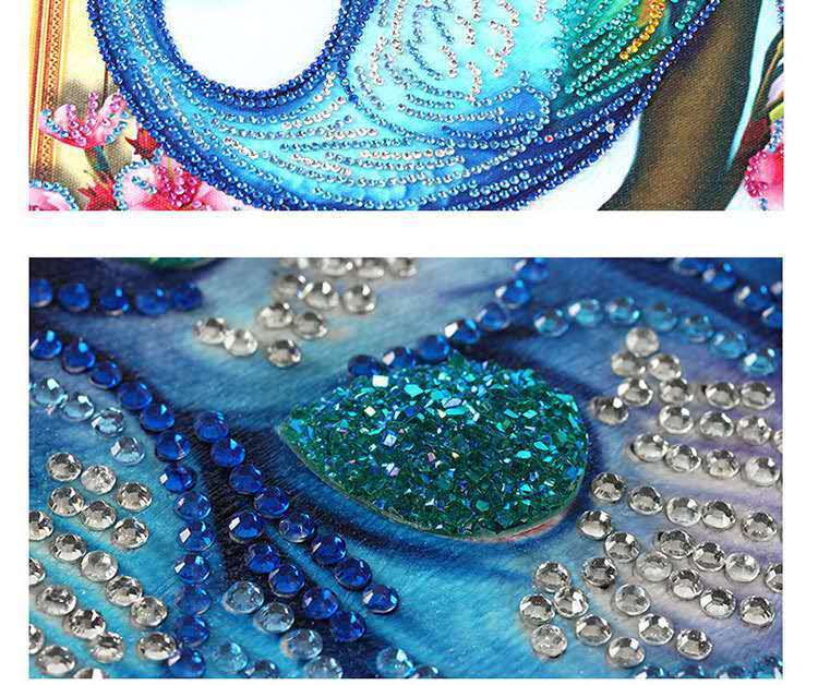 Peacock girl diamond painting