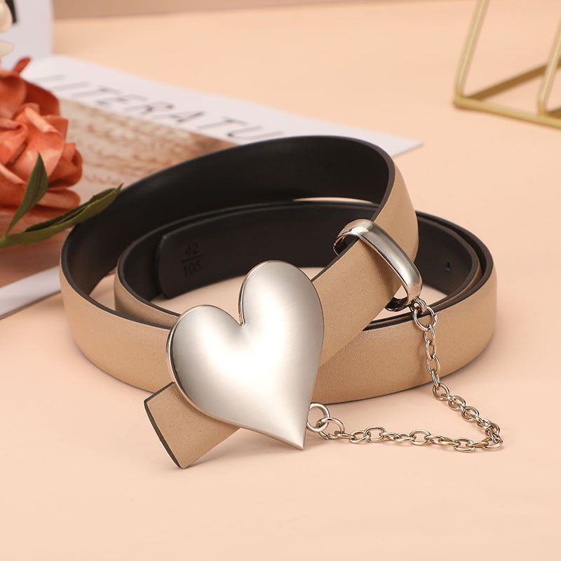 Women's Simple All Match Smooth Buckle Belt