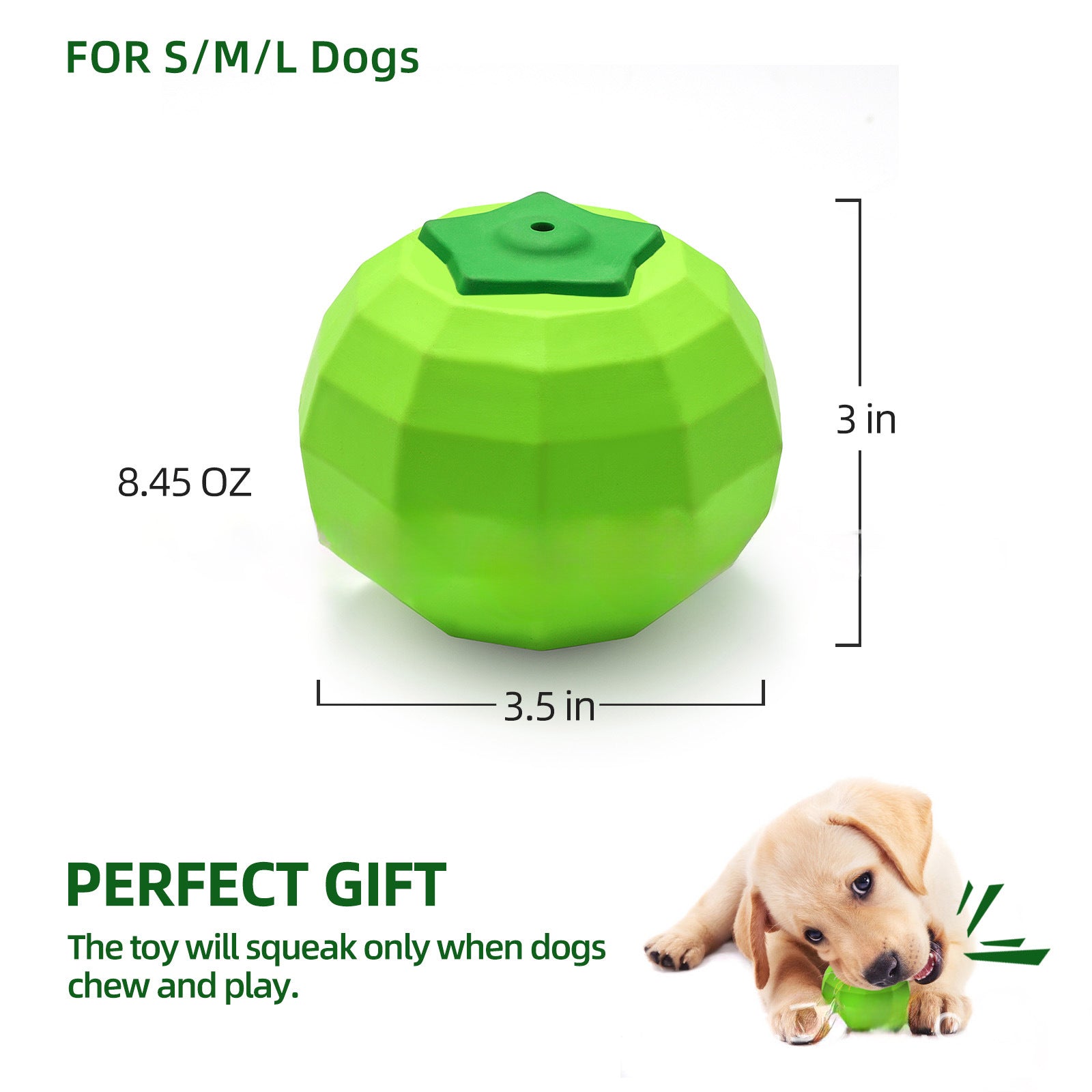 Dog Squeaky Toy For Aggressive Chewers Interactive Dog Toys For Medium Large Dogs Teeth Cleaning Large Breed Ball Chew Toy With Non Toxic Natural Rubber