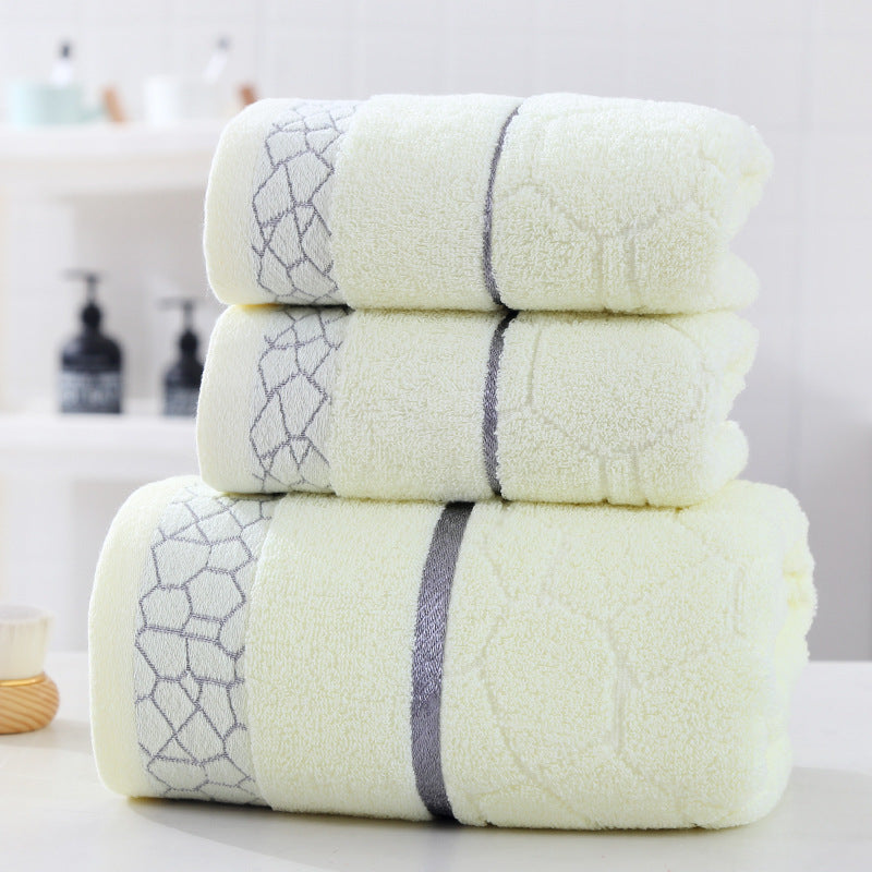 Simple Three-piece Water Cube Towel Set