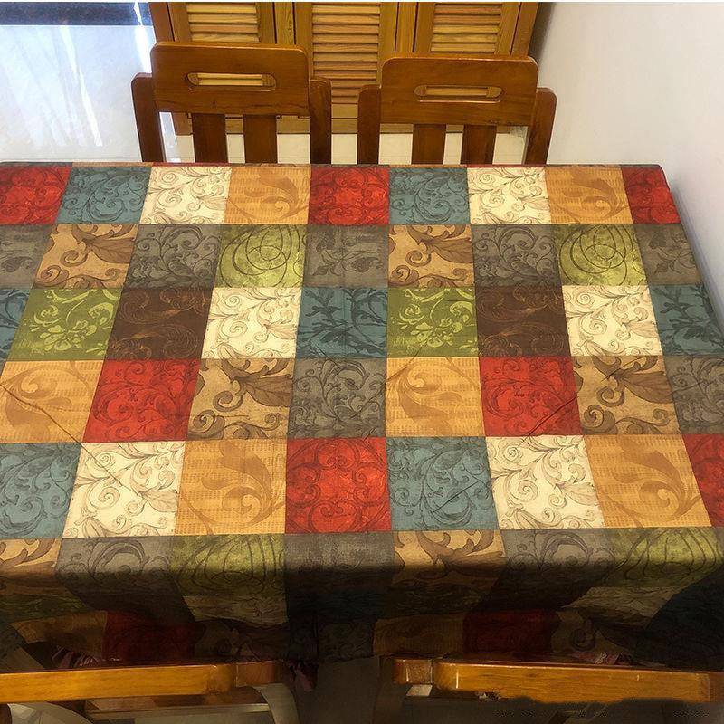 Fabric Plaid Coffee Table Printed Tablecloth