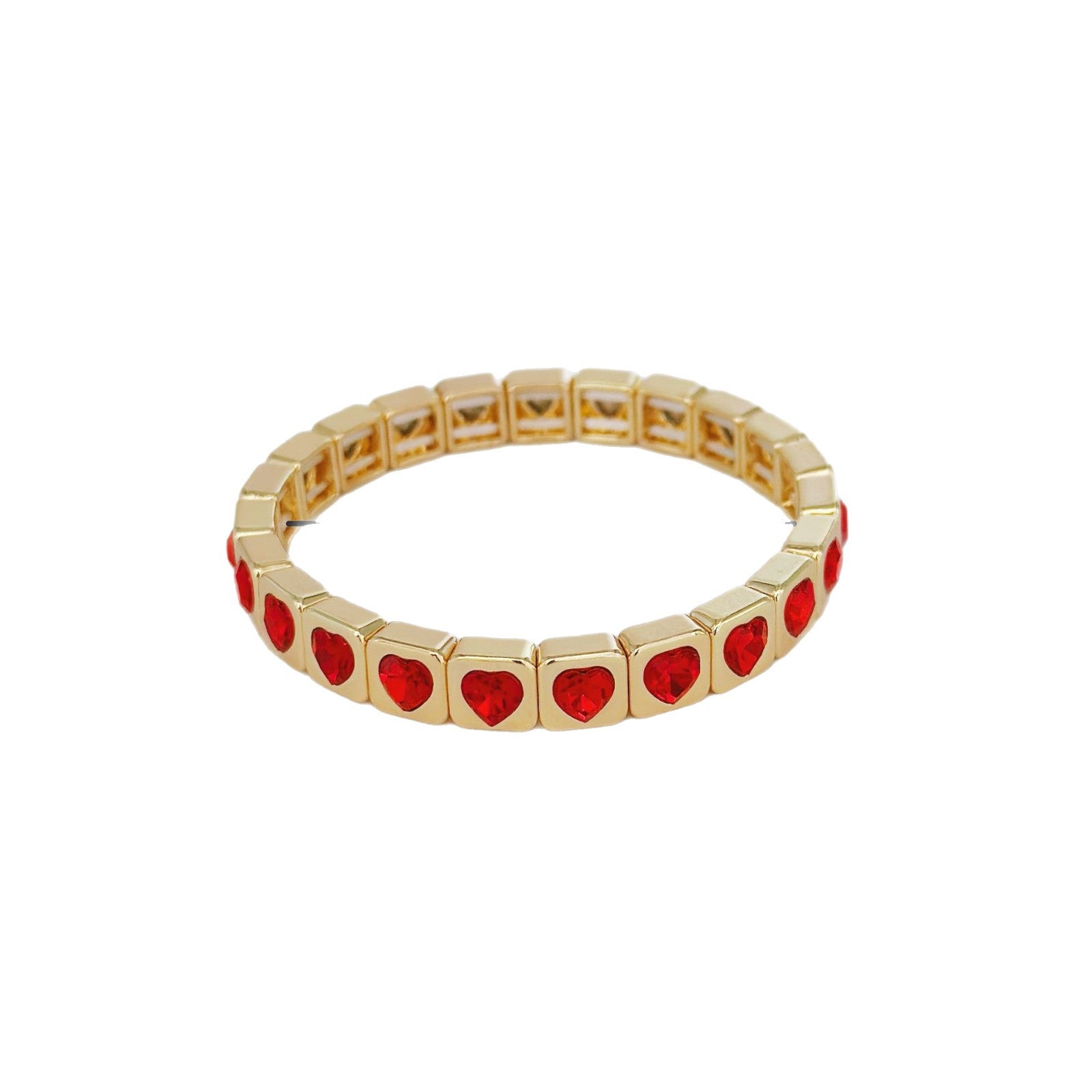 Bracelet simple de mode en zircon en forme de cœur pour femmes