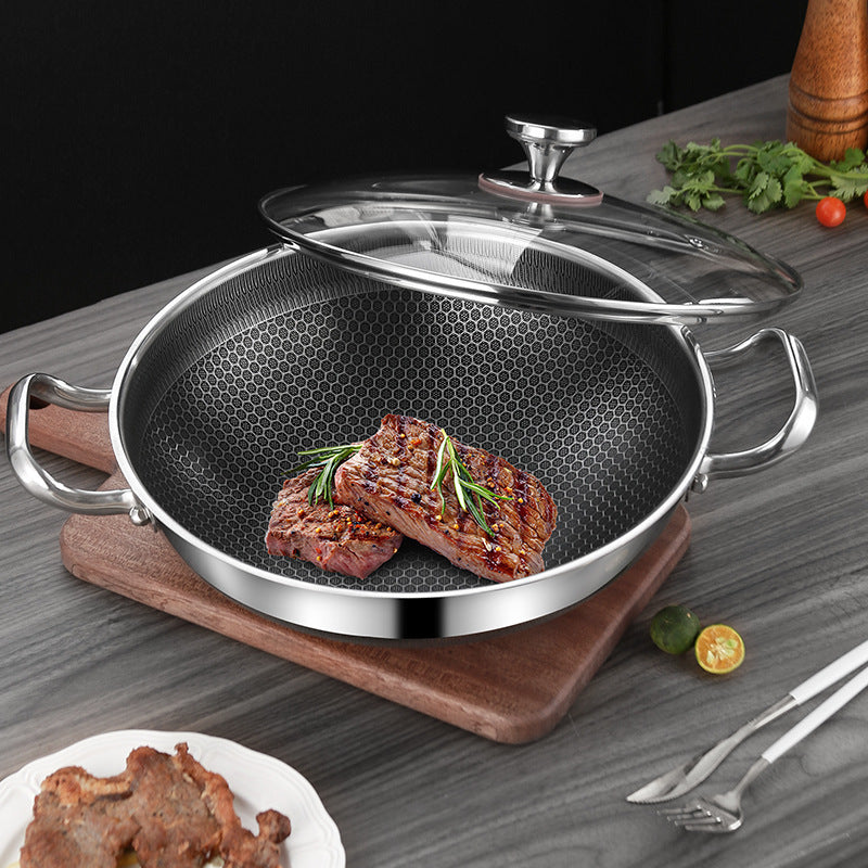 Double-sided Honeycomb Screen Braising Frying Pan Non-stick Multi-purpose Induction Cooker Gas Stove Universal