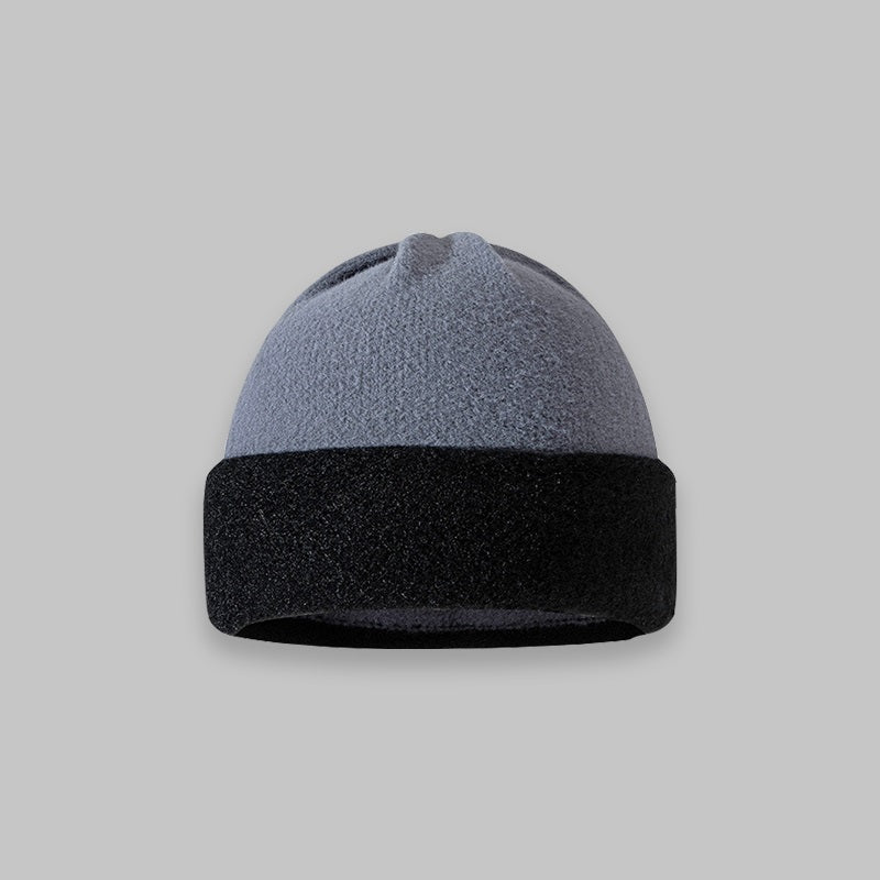 Color Blocking Knitting Fashion Retro Port Style Wool Hat Women