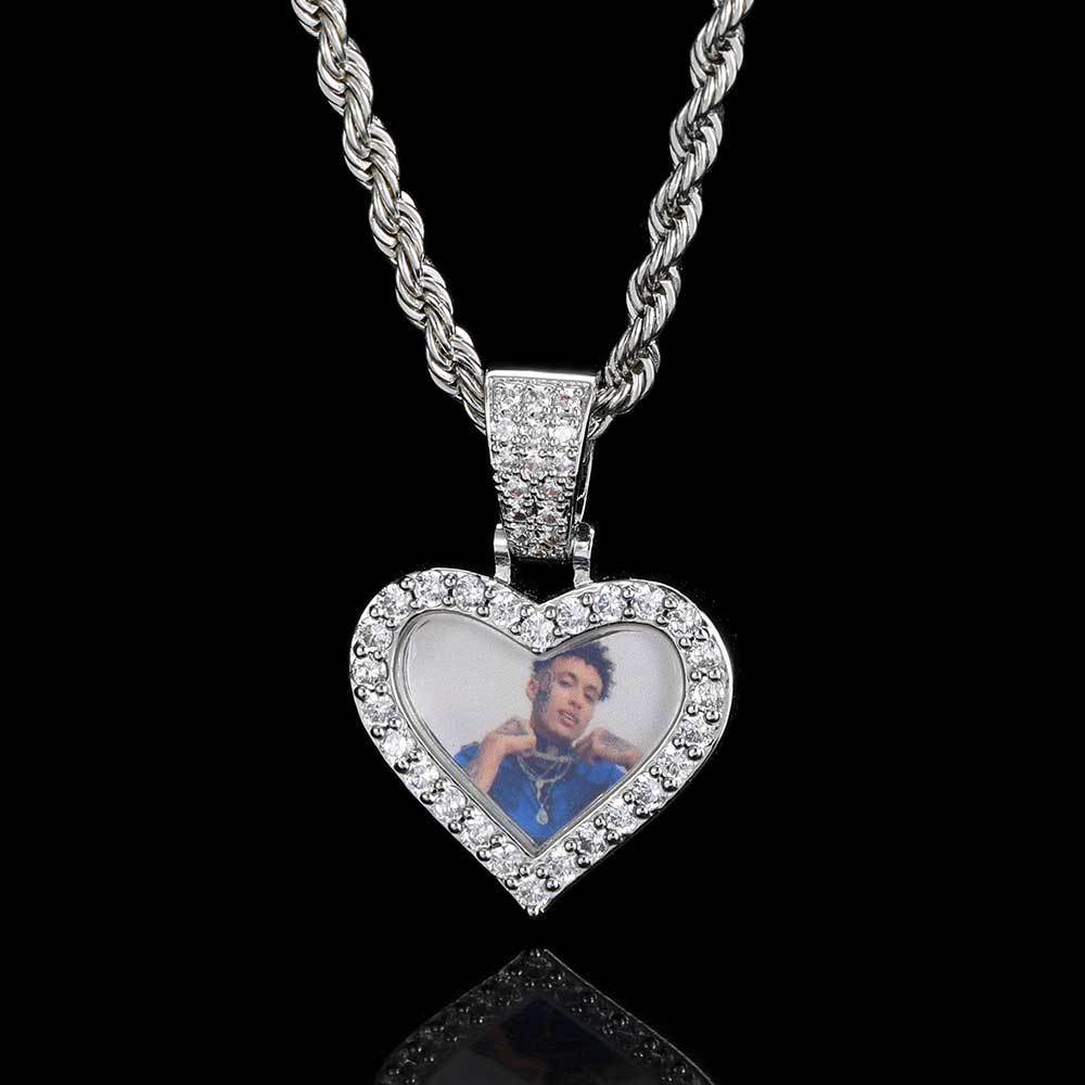 Hip Hop Mini Trumpet Love Photo Pendant Necklace