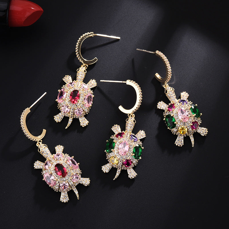 Personalized design small turtle earrings