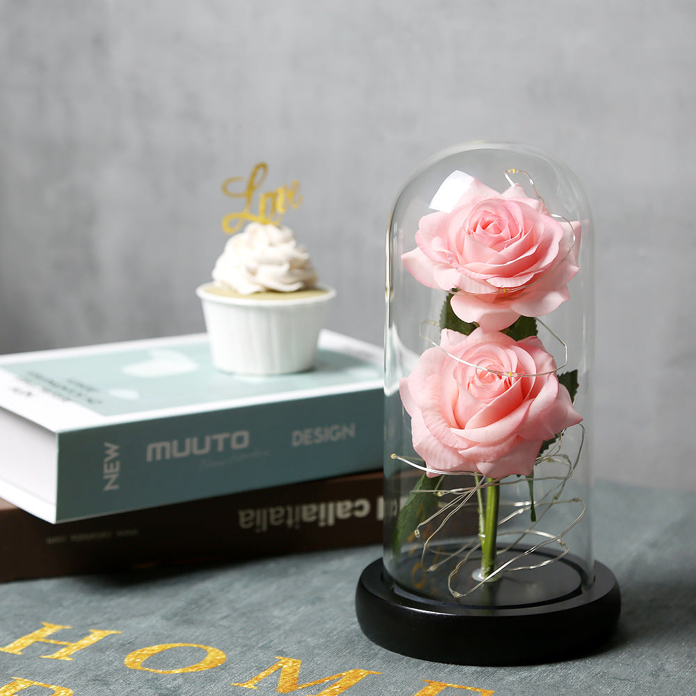 Valentine's Day Gift Simulation Gold-foil Roses Lighting Ornaments