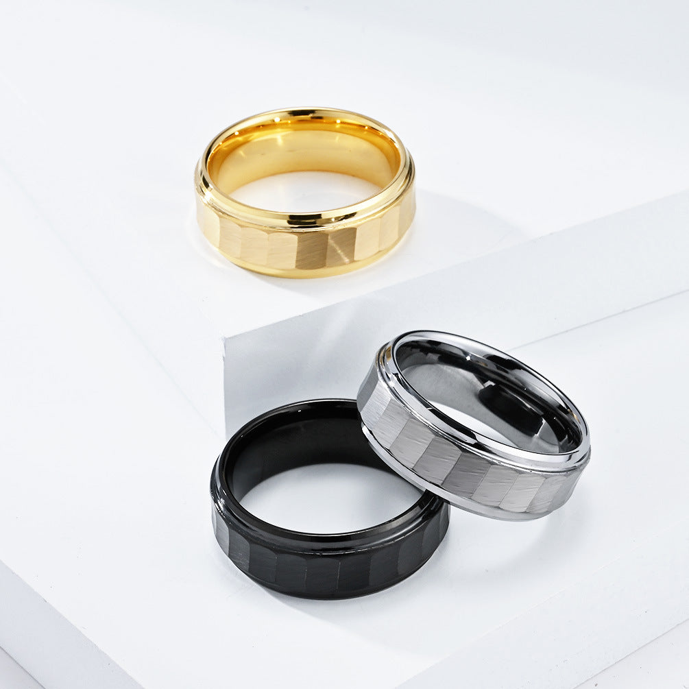 Simple And Advanced Design Sense Tungsten Carbide Steel Ring