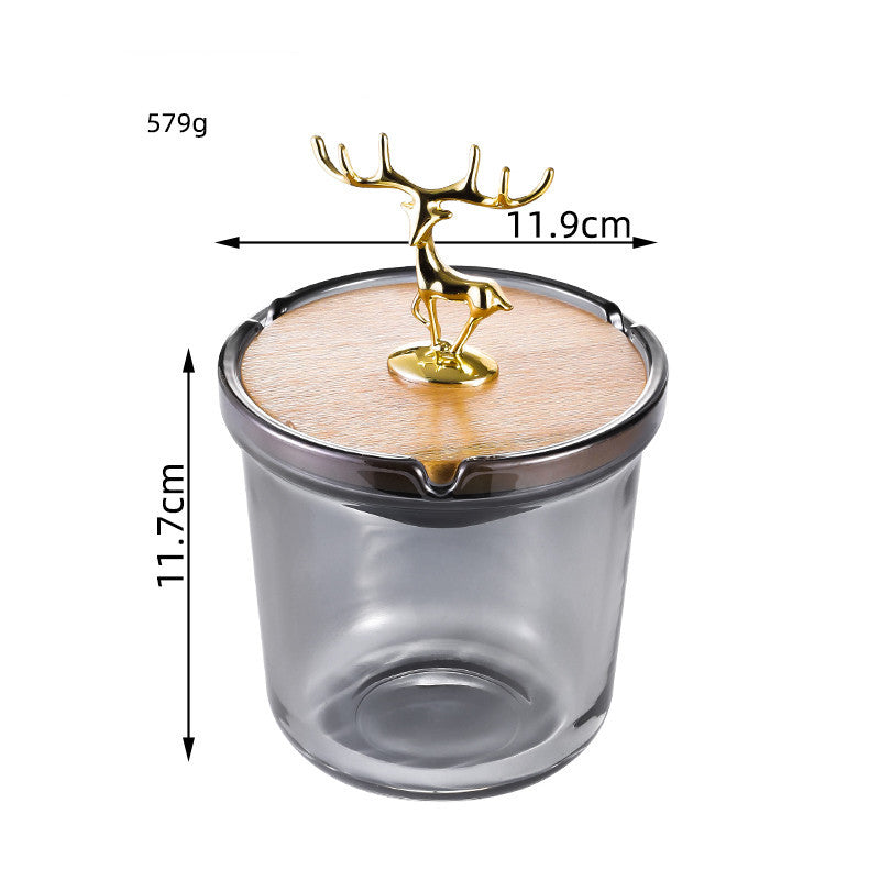 Creative Deer Head Ashtray With Cover
