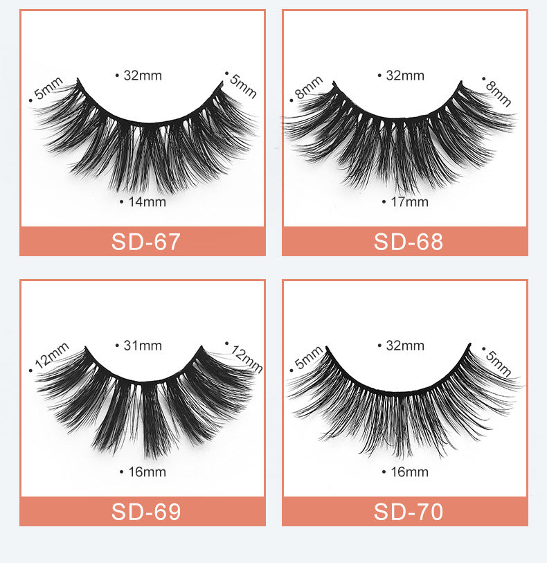 A Pair Of 3D Synthetic Synthetic False Eyelashes