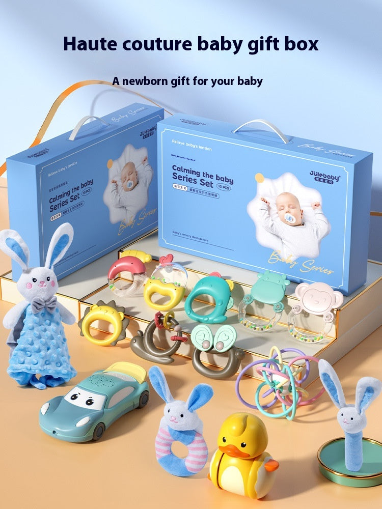 Newborn Child Meeting Gift Box Baby's Rattle Toy Suit
