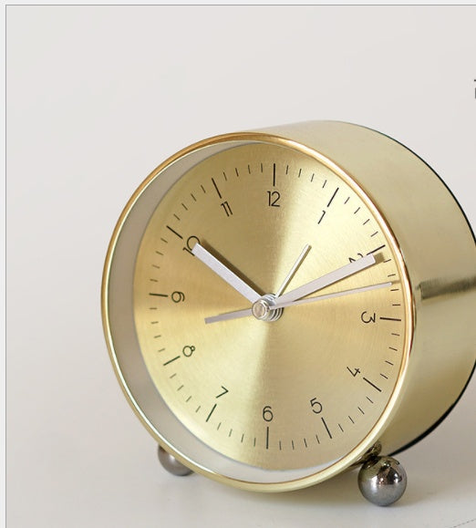 Thick Aluminum Creative Clock Alarm Clock Mute Bedside Clock Luminous