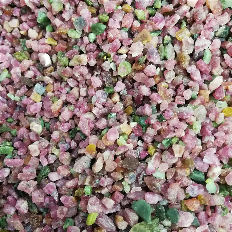Natural Red And Green Tourmaline Crushed Stone
