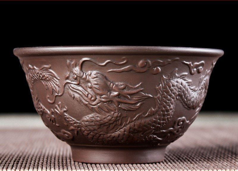 Purple sand embossed tea cup
