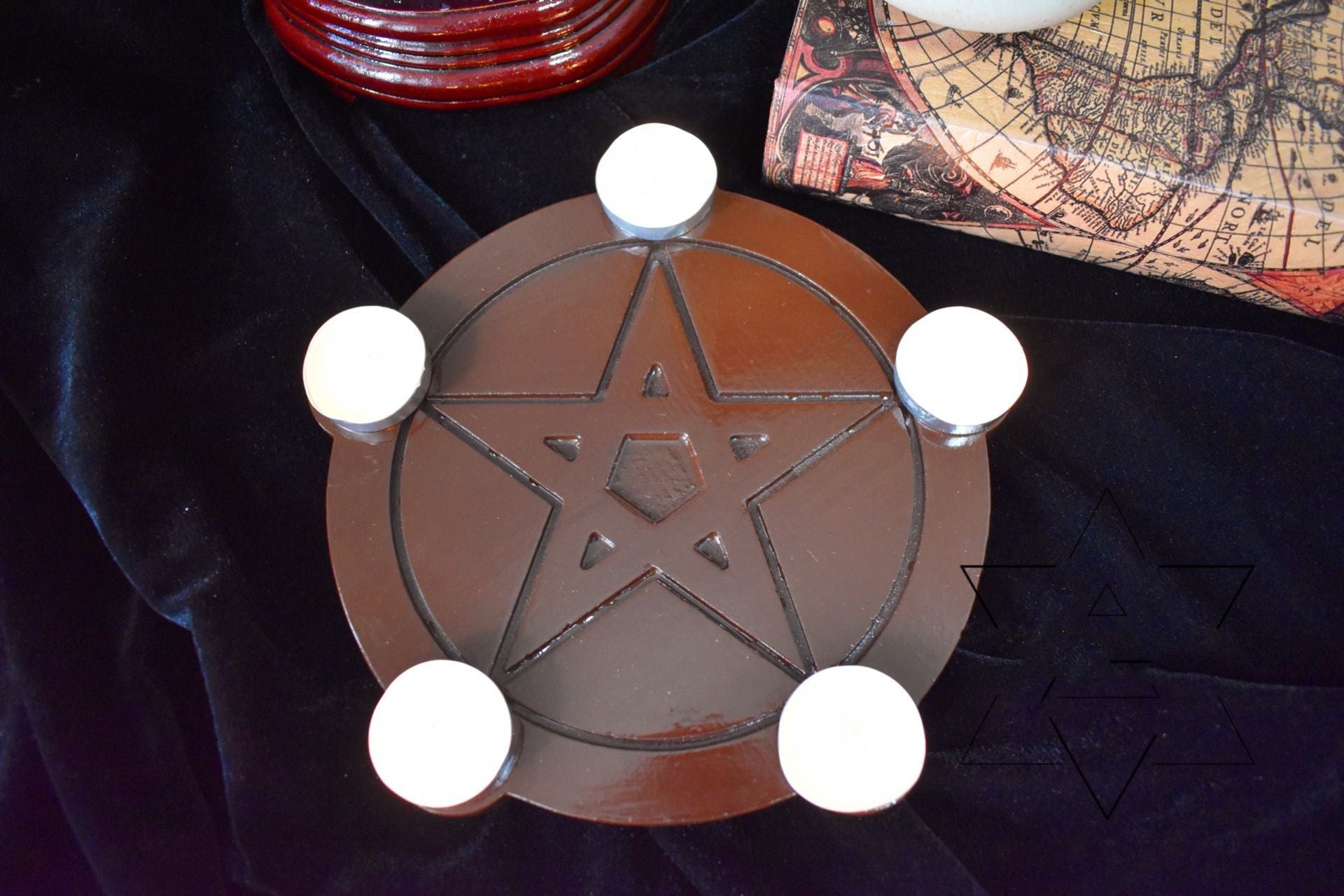 Pure solid wood candle holder