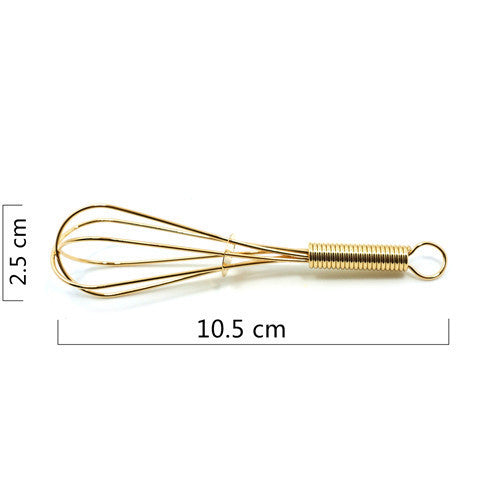 Full size mini keychain manual whisk gold silver