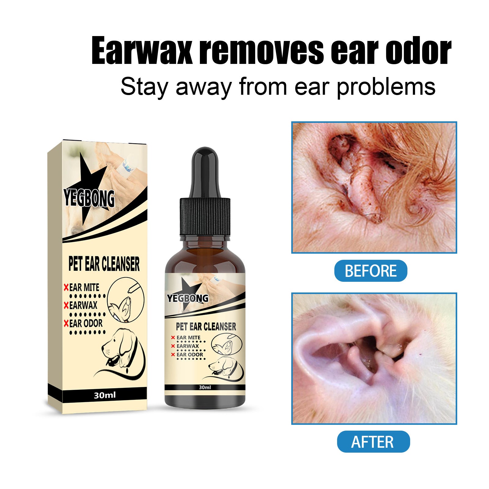 Pet 30ml Ear Mite Cleaning Solution