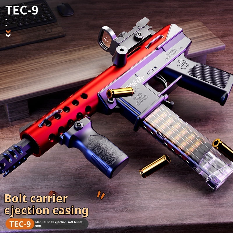TEC-9 Soft Bullet Gun Manual Shell Throwing Submachine Gun Model