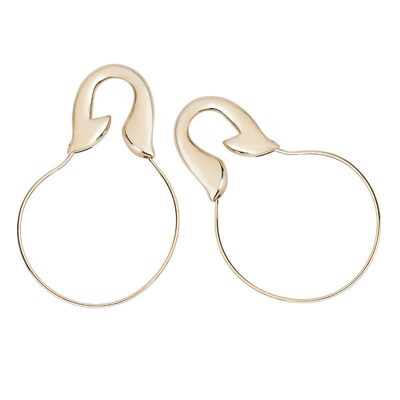 Exaggerated large circle creative pin earrings earrings