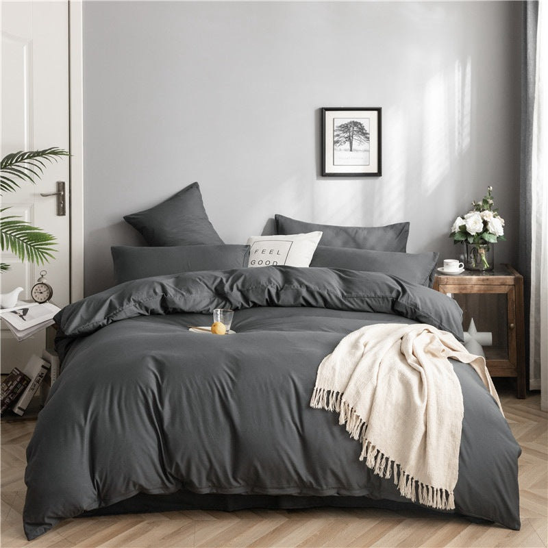 Modern Minimalist Washed Cotton Four-piece Bedding Set
