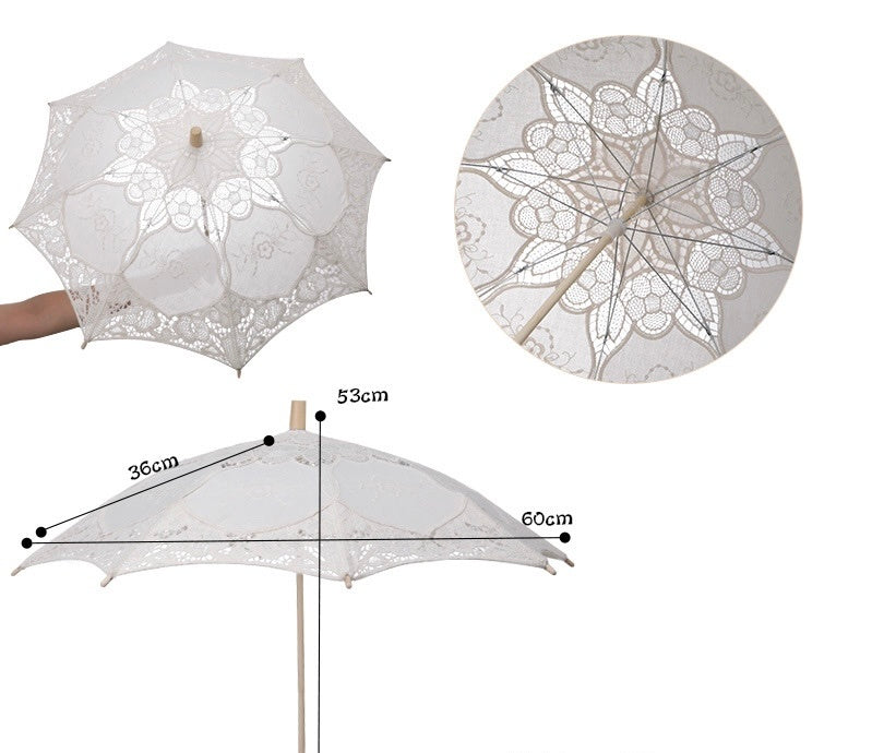 White Lace Decorative Craft Umbrella