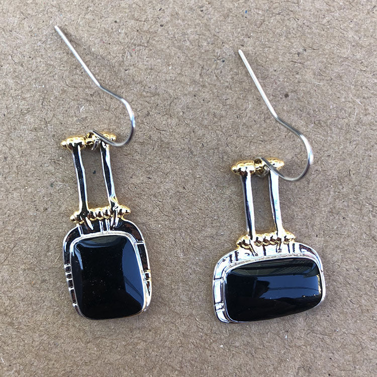 Black Dripping Oil Irregular Earrings Men And Women