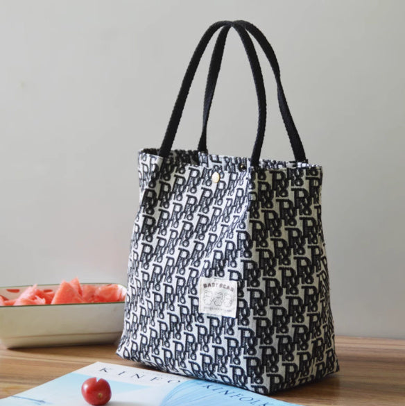 Large Capacity Minimalist Printed Canvas Tote Bag