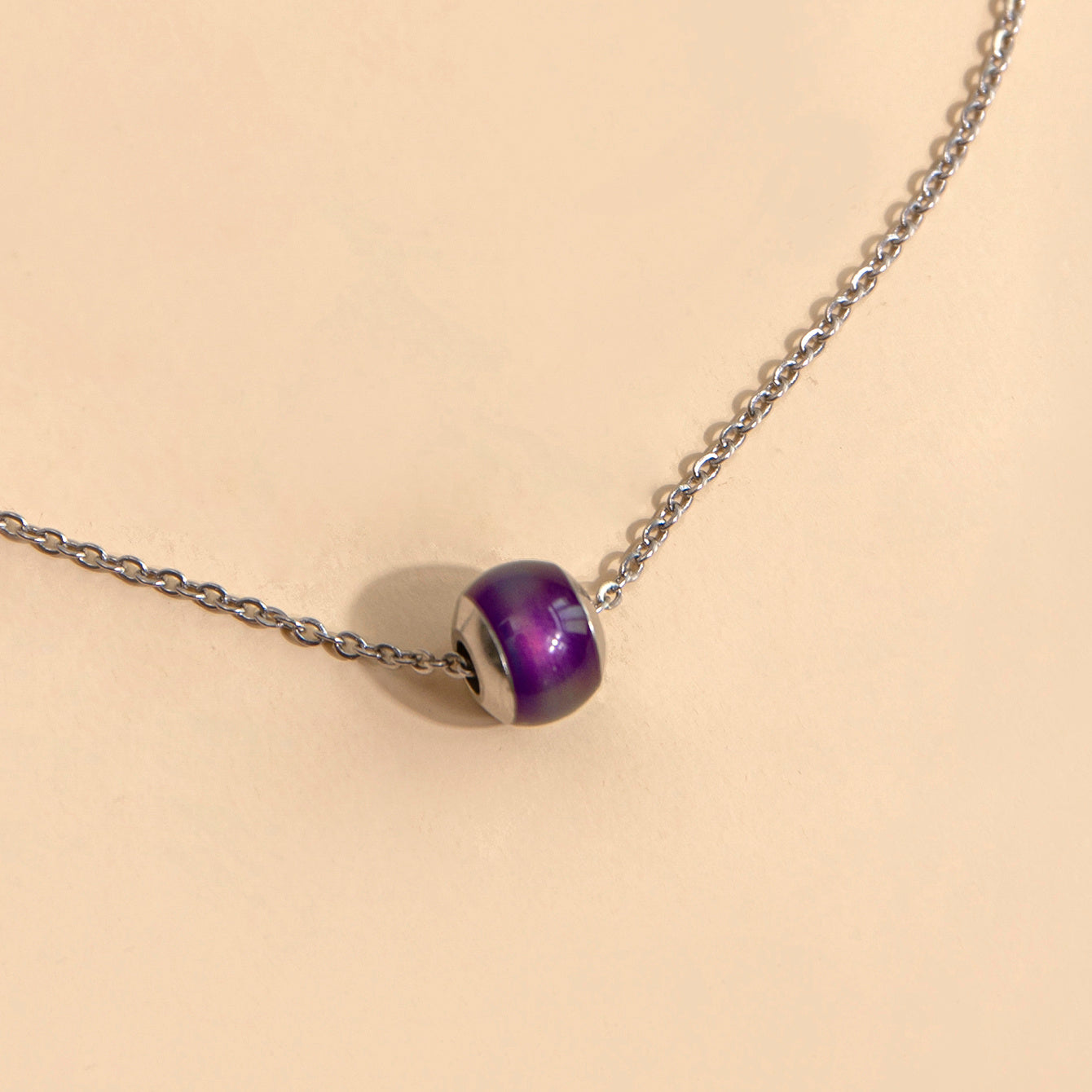 Mood Necklace Color Change Emotion Feeling Temperature Control Water Drop Tears Pendant Stainless Steel Chain Necklaces